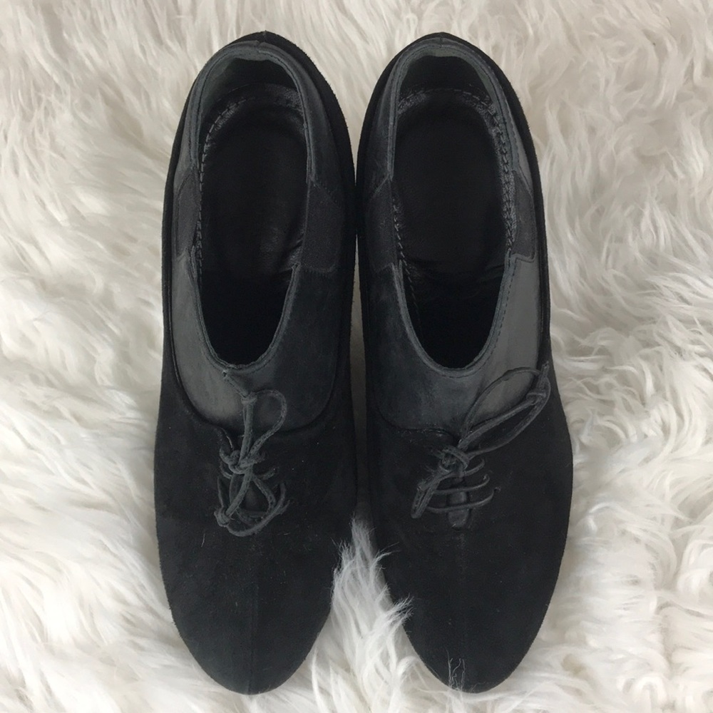 All Saints Spitalfields Black Suede Laceup Booties - Picture 2 of 7